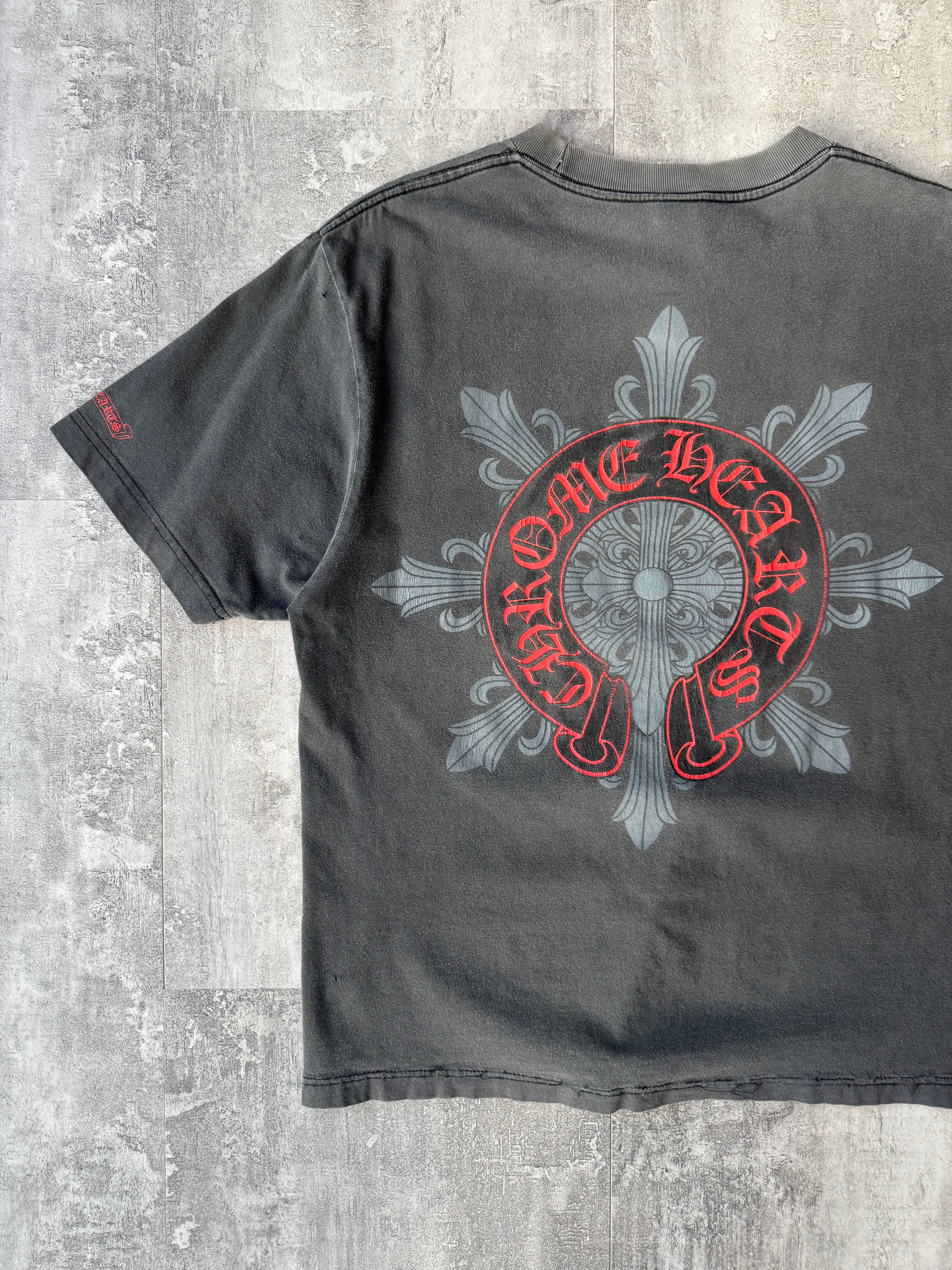 Vintage Faded Chrome Hearts Snowflake Horse shoe T-shirt Cropped