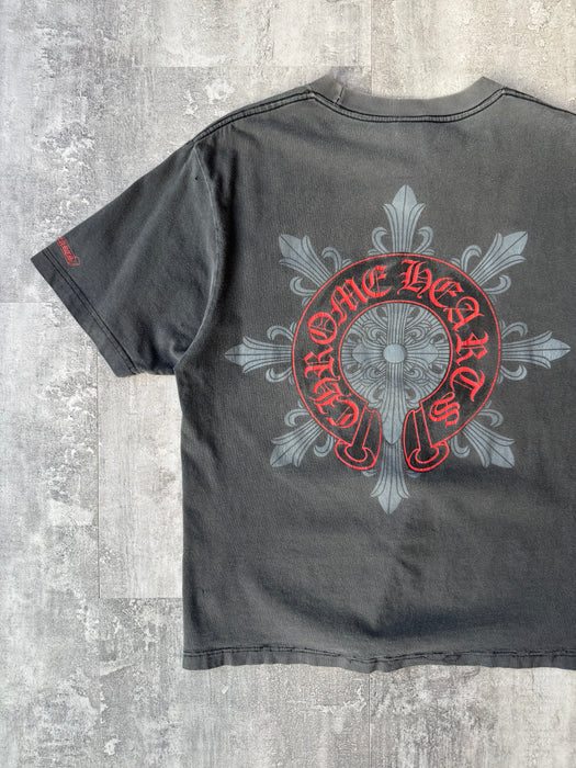 Vintage Faded Chrome Hearts Snowflake Horse shoe T-shirt Cropped | Vitnage Clothing Store Canada