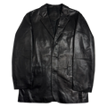 Vintage 90s Balenciaga Paris Blazer Leather Jacket Black
