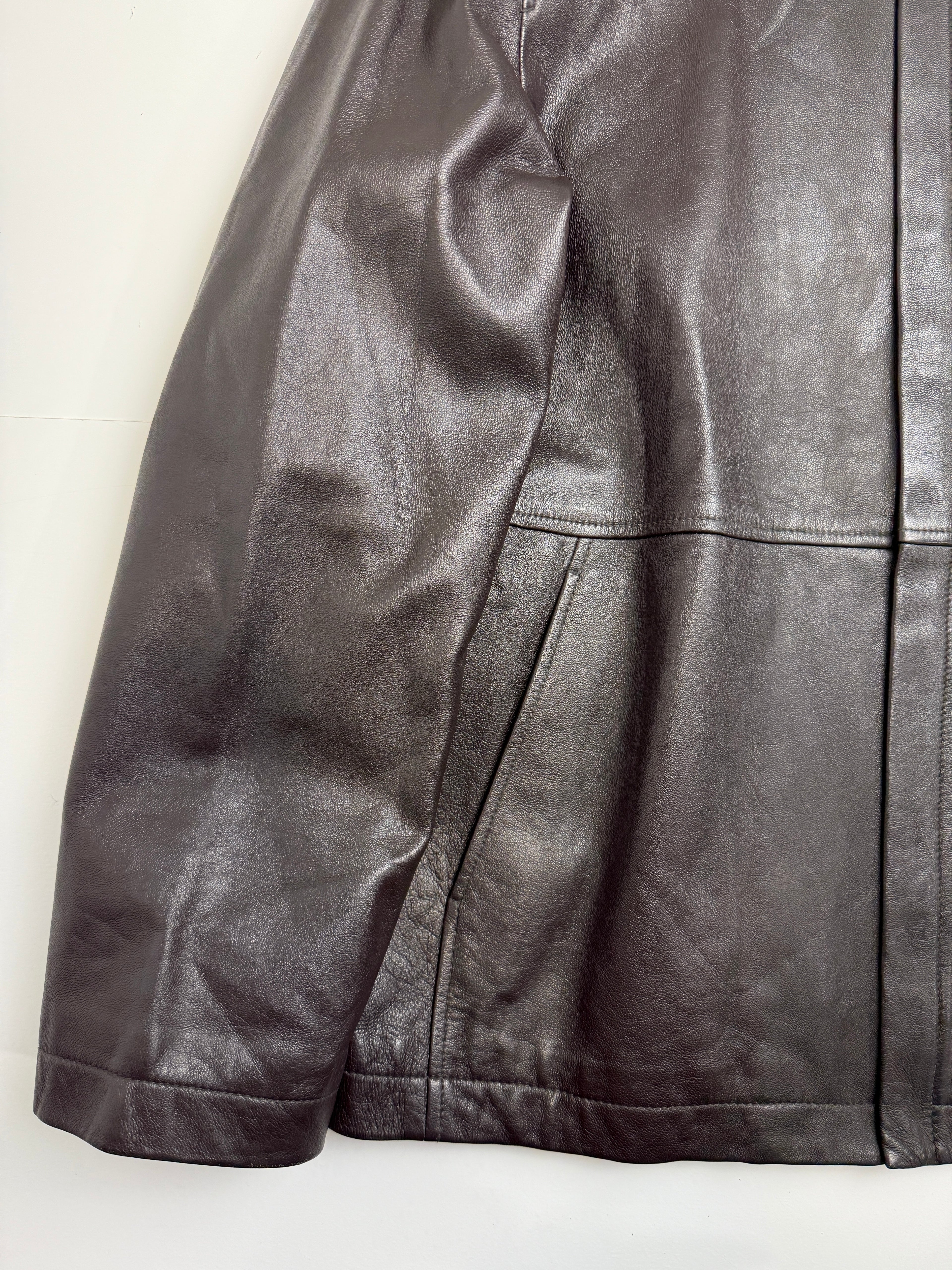 Vintage Balenciaga Paris BB Leather Jacket Brown