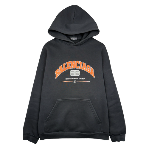 Balenciaga Maison Wide Fit Hoodie Black/Orange | Vintage Clothing Store Canada