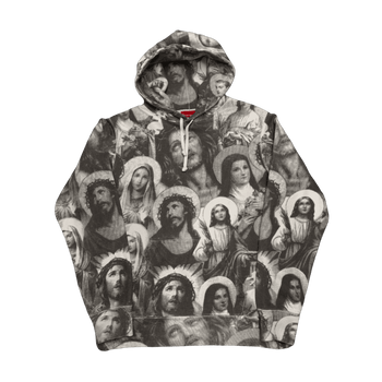 Supreme Jesus and Mary Hoodie Dark Grey (USED)