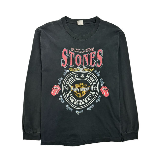 (L) Vintage '94 Rolling Stone x Harley Davidson L/S Tee Black