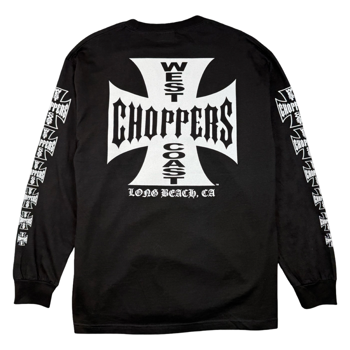 Vintage West Coast Choppers Cross Sleeve L/S Tee Black | Vitnage Clothing Store Canada
