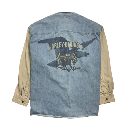 (3XL) Vintage Harley Davidson Denim Button Up | Vintage Clothing Store Canada