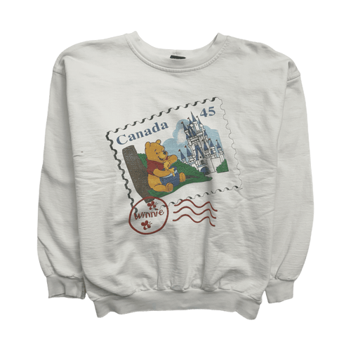 (XS) Vintage Winnie The Pooh Canada Stamp Sweatshirt White | Vintage Clothing Store Canada