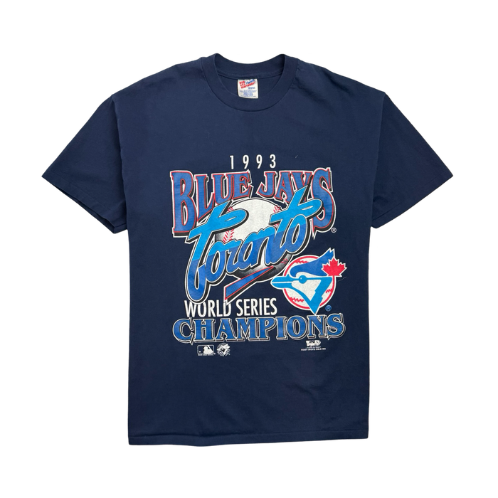 Vintage '92 Toronto Blue Jays Championship Tee Navy | Vitnage Clothing Store Canada