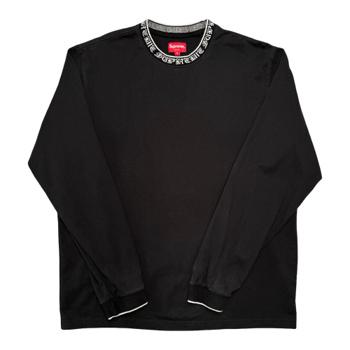 Supreme Old English Collar Logo L/S Tee Black (USED) | Vintage Clothing Store Canada
