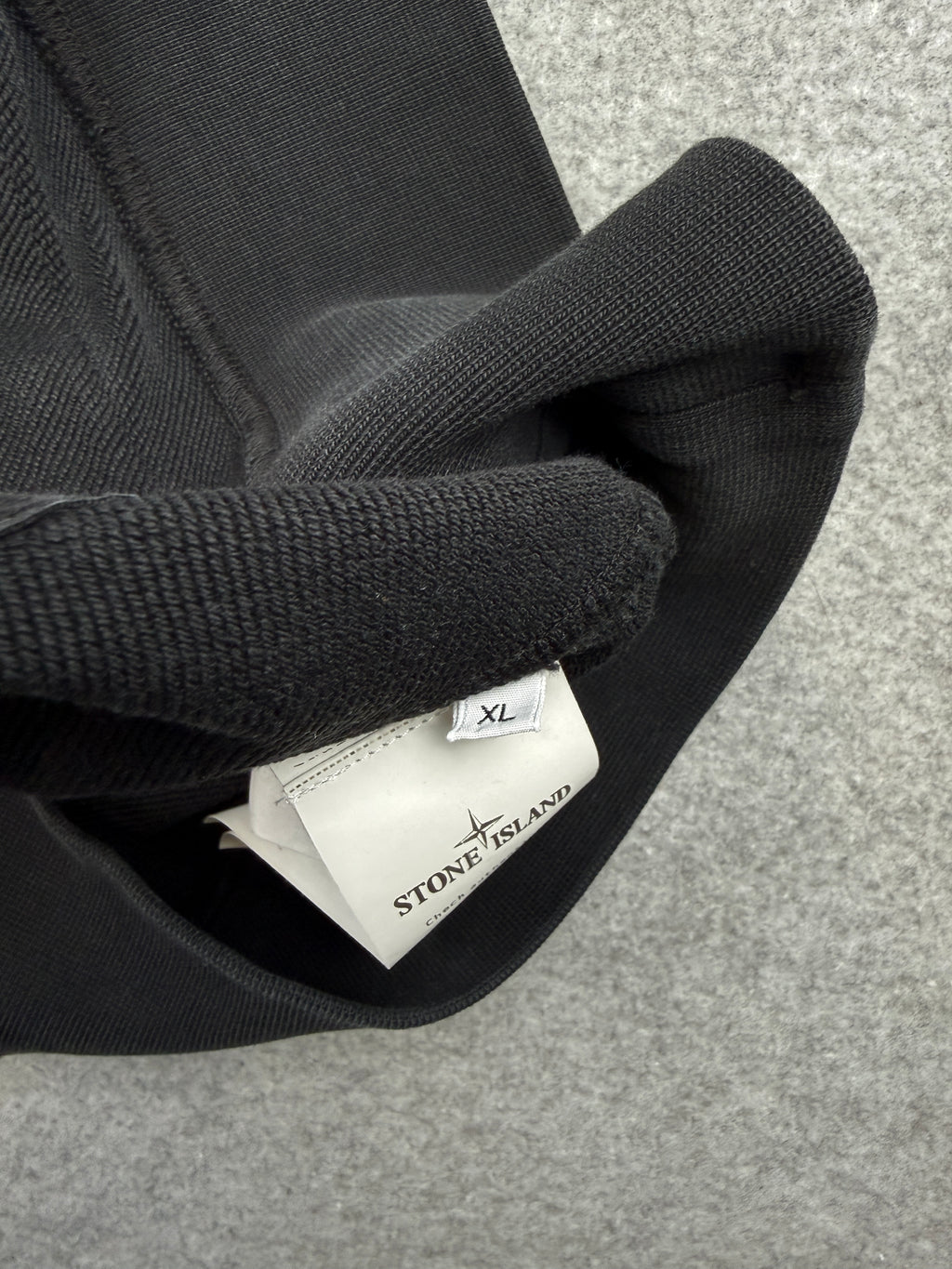 Stone Island Logo Appliqued Garment Dyed Hoodie Black (USED)
