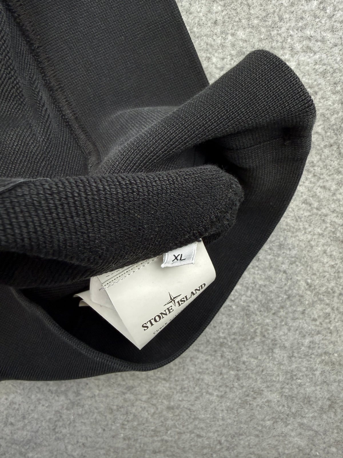 Stone Island Logo Appliqued Garment Dyed Hoodie Black (USED)