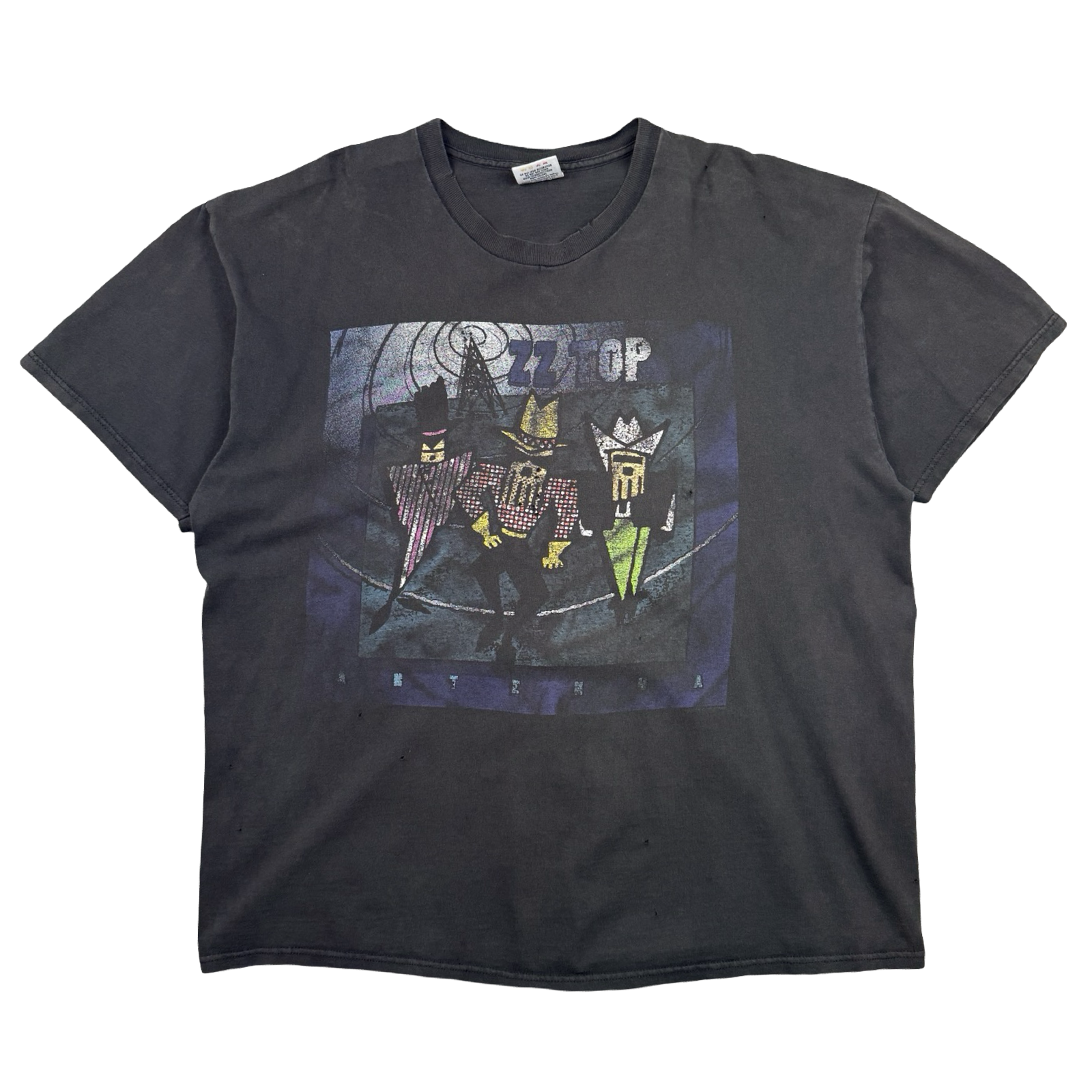 Vintage 1990's ZZ Top Antenna World Tour Tee Black