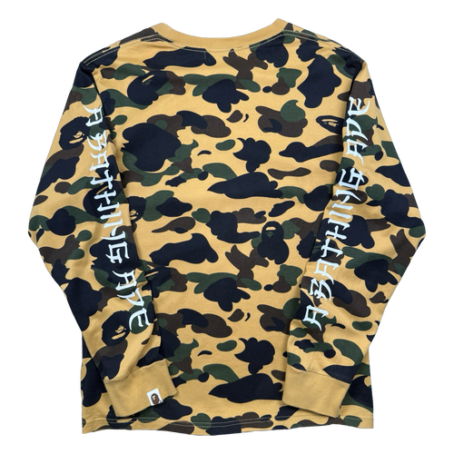 BAPE 1st Camo L/S Tee Yellow (USED) | Vintage Clothing Store Canada