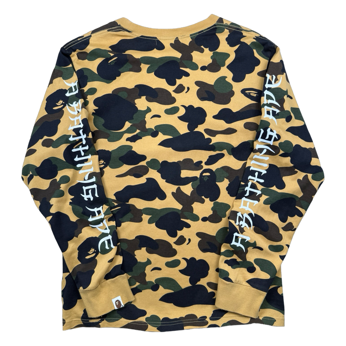 BAPE 1st Camo L/S Tee Yellow (USED) | Vitnage Clothing Store Canada