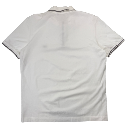 Salvatore Ferragamo Quarter Zip Polo Tee White | Vintage Clothing Store Canada