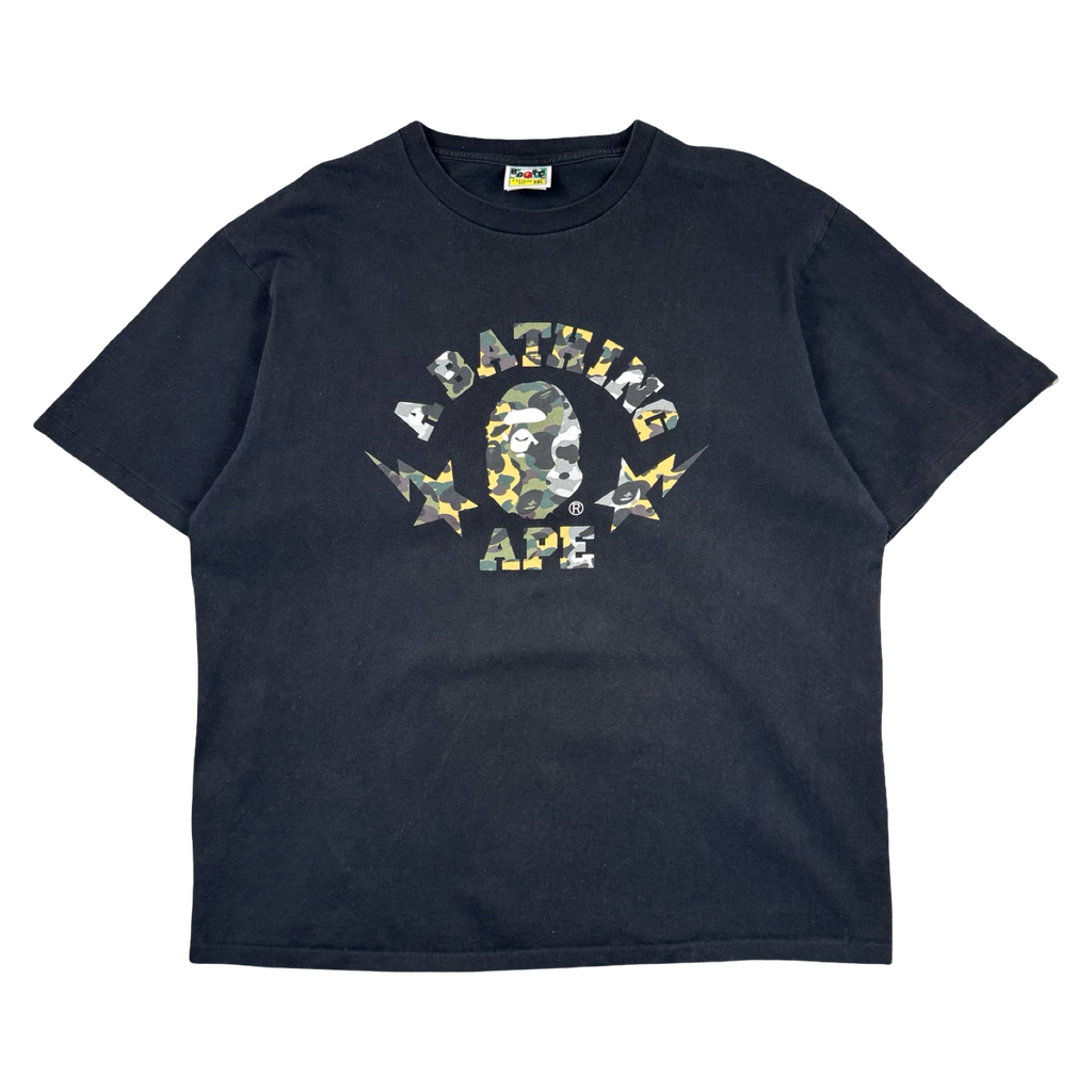 BAPE Sta Camo College Tee Black (USED)