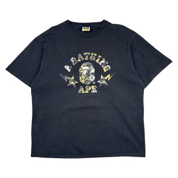 BAPE Sta Camo College Tee Black (USED)