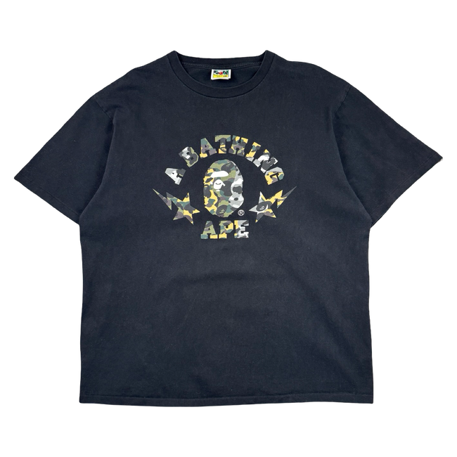 BAPE Sta Camo College Tee Black (USED)