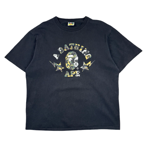 BAPE Sta Camo College Tee Black (USED) | Vintage Clothing Store Canada