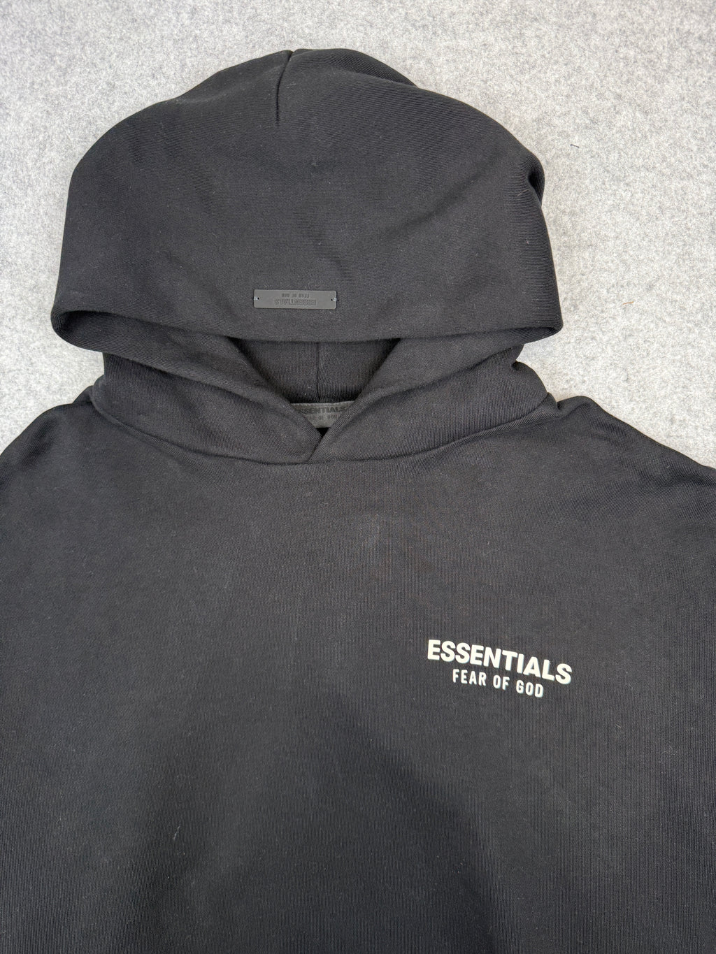 Fear Of God Essentials Logo Hoodie Black (USED)