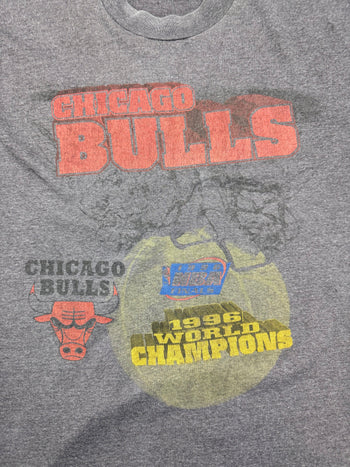 (L) Vintage '96 Chicago Bulls World Champs Tee Charcoal