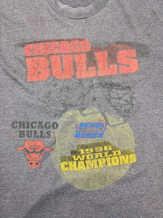 (L) Vintage '96 Chicago Bulls World Champs Tee Charcoal | Vitnage Clothing Store Canada