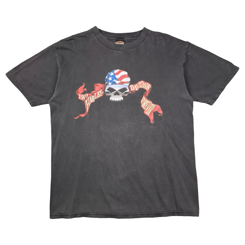 Vintage Harley Davidson USA Pirate Skull Tee Black