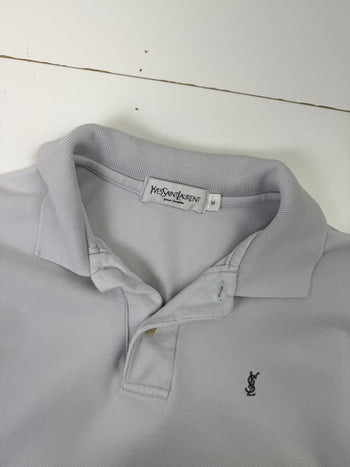 Yves Saint Laurent Embroidered Logo Polo Shirt White (USED)