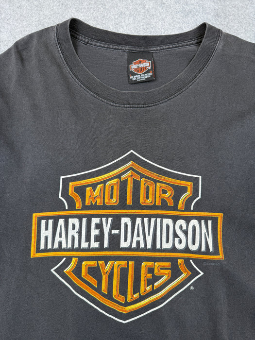 Vintage Harley Davidson Glossy Emblem Tee Black | Vitnage Clothing Store Canada