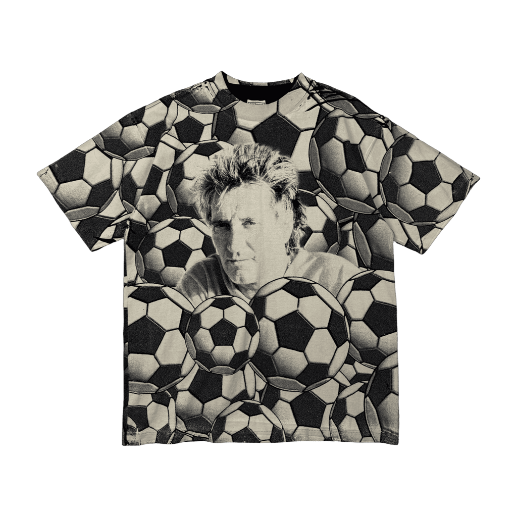 Vintage 90’s Rod Stewart Soccer AOP Tee Black