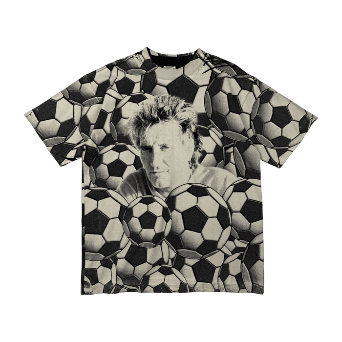 Vintage 90’s Rod Stewart Soccer AOP Tee Black | Vitnage Clothing Store Canada