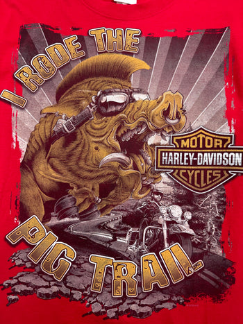 Vintage Pig Trail Harley Davidson Tee Red