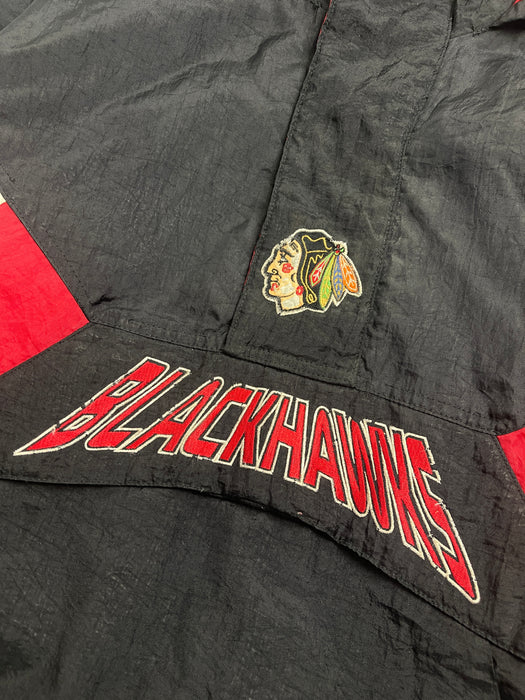 (L) Vintage Starter Chicago Blackhawks Hooded Jacket | Vitnage Clothing Store Canada