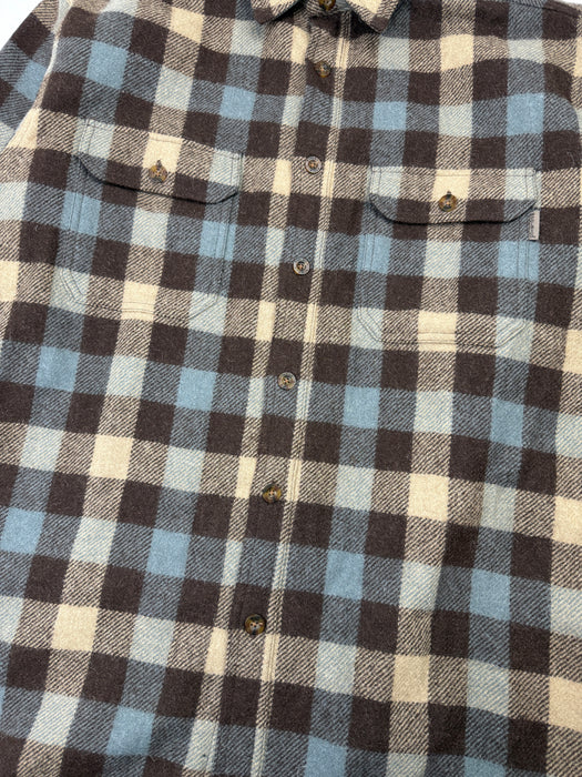 Woolrich Plaid Wool Button Up Brown | Vitnage Clothing Store Canada