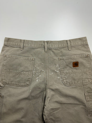 (38) Vintage Carhartt Carpenter Pants Washed Biege