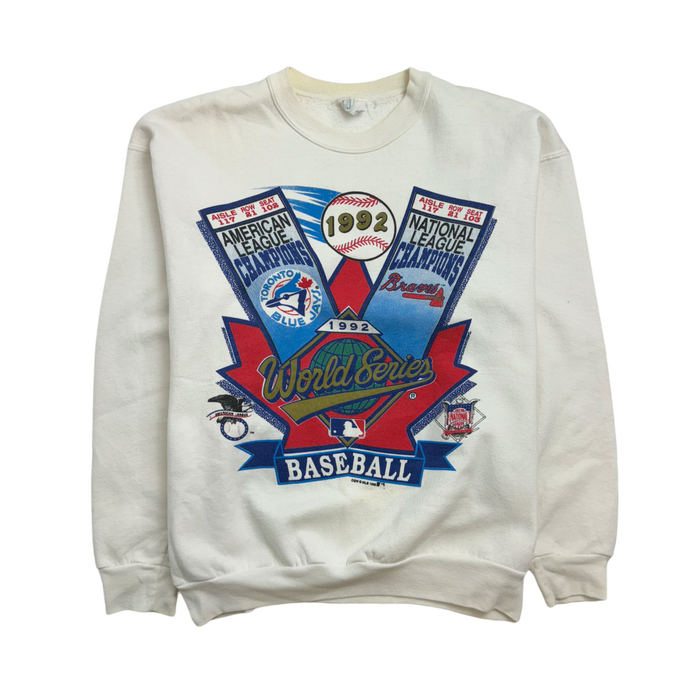 (M) Vintage '92 Toronto Blue Jays Sweatshirt White | Vitnage Clothing Store Canada