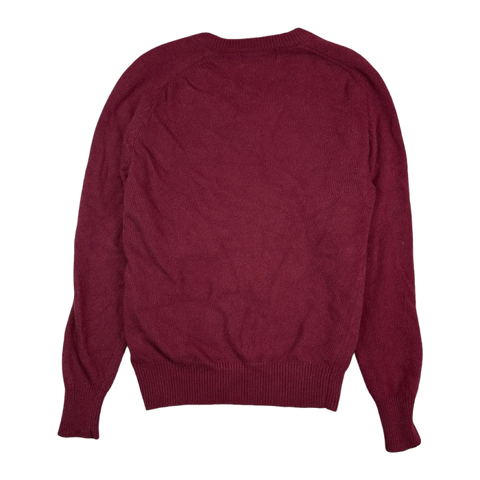 Women's Yves Saint Laurent Wool Knit Sweater Burgundy | Vitnage Clothing Store Canada