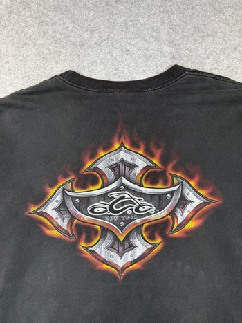 Vintage Orange County Choppers Script Flame Sleeve L/S Tee Black