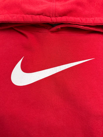 (M) Vintage 2000s Nike Big Swoosh Hoodie Red