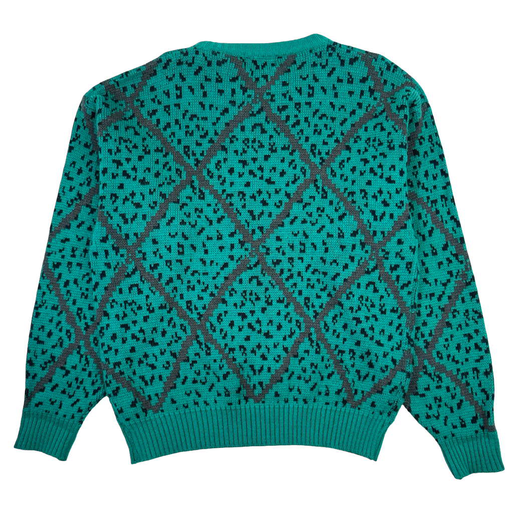 Womens Vintage Givenchy Diamonds Knit Sweater Dark Teal