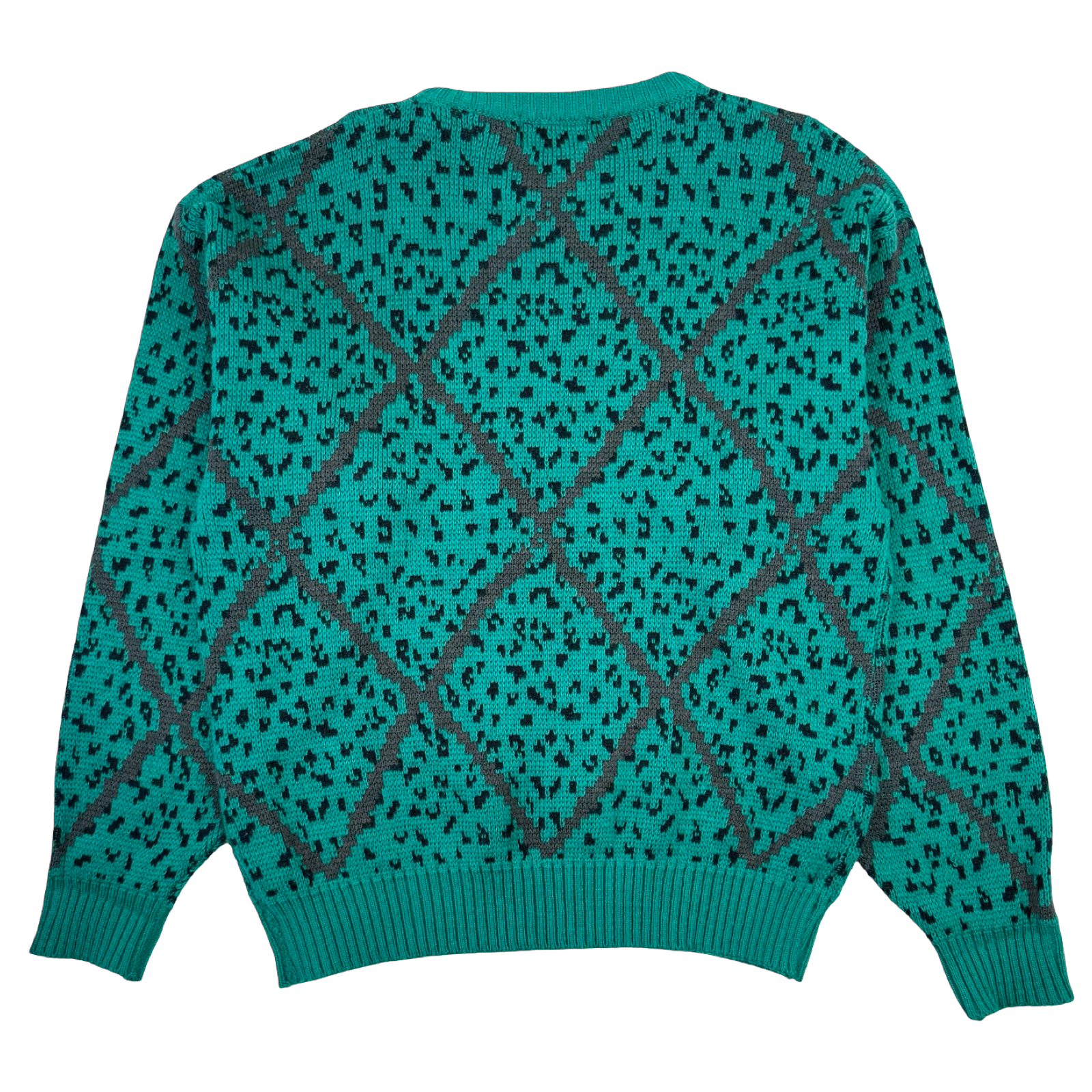 Womens Vintage Givenchy Diamonds Knit Sweater Dark Teal