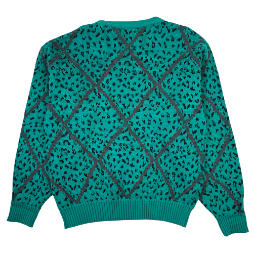 Womens Vintage Givenchy Diamonds Knit Sweater Dark Teal | Vintage Clothing Store Canada