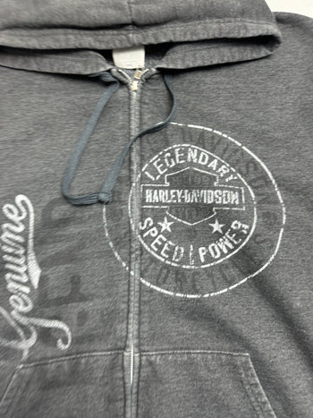 (L) Harley Davidson Ontario Zip-Up Hoodie Dark Grey