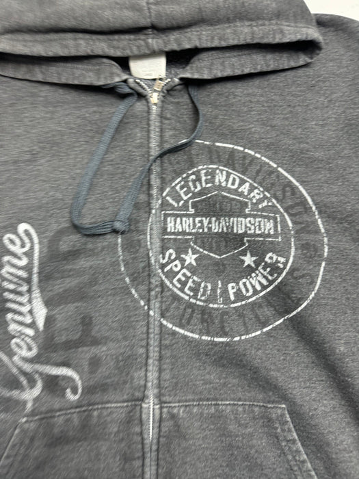 (L) Harley Davidson Ontario Zip-Up Hoodie Dark Grey | Vitnage Clothing Store Canada