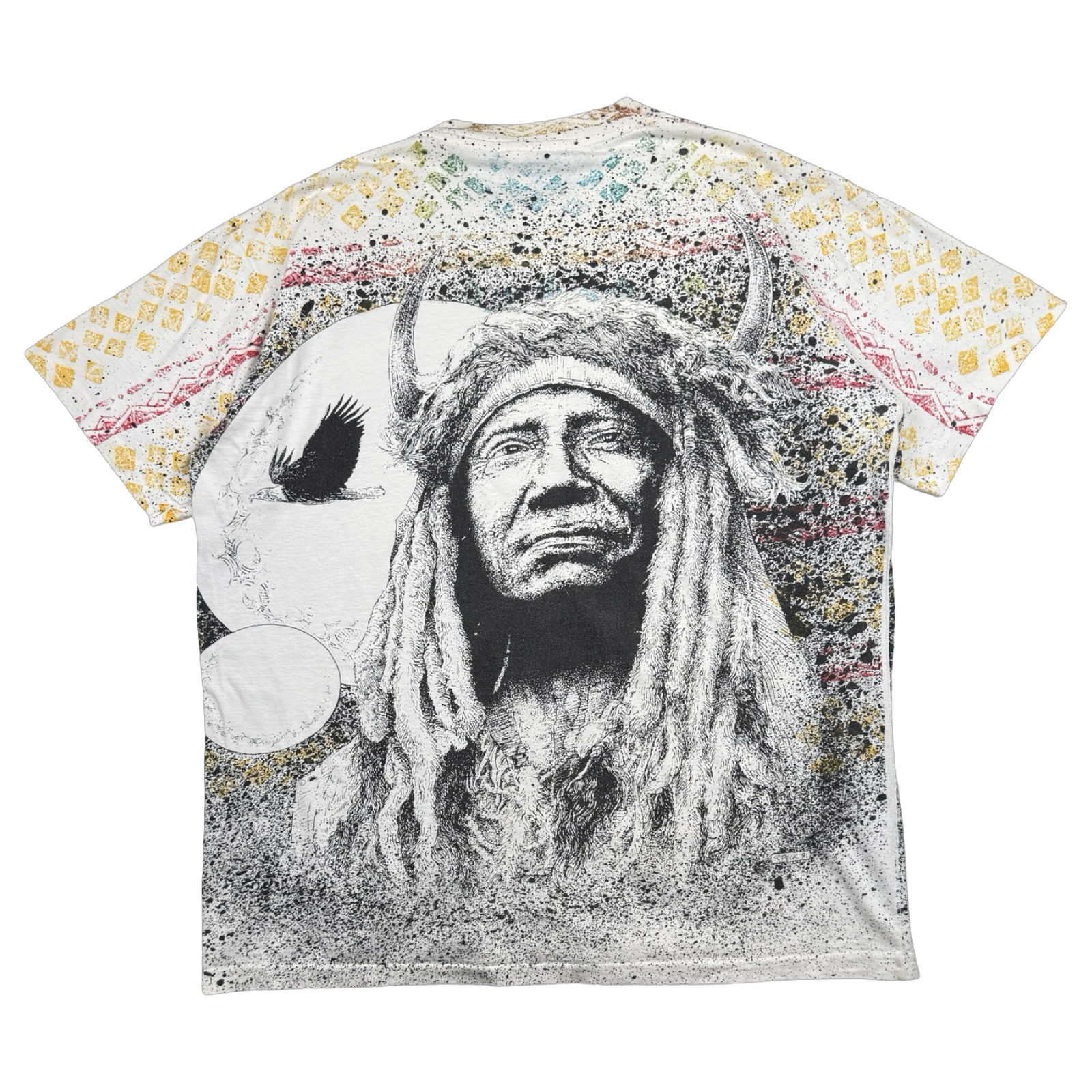 Vintage Native American Chief AOP Tee White