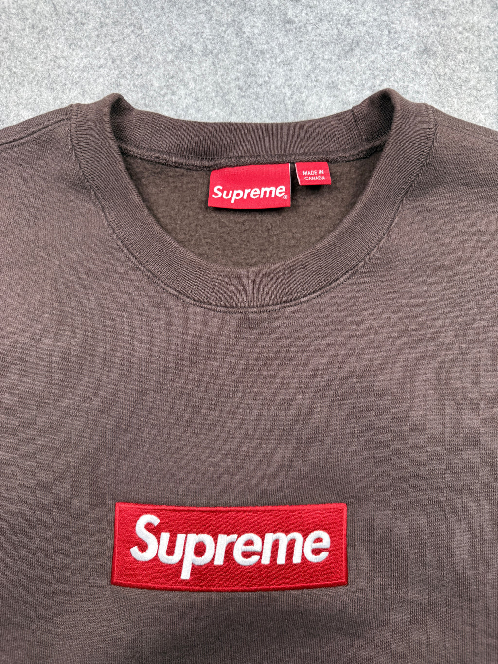 Supreme Box Logo Crewneck Brown (USED)