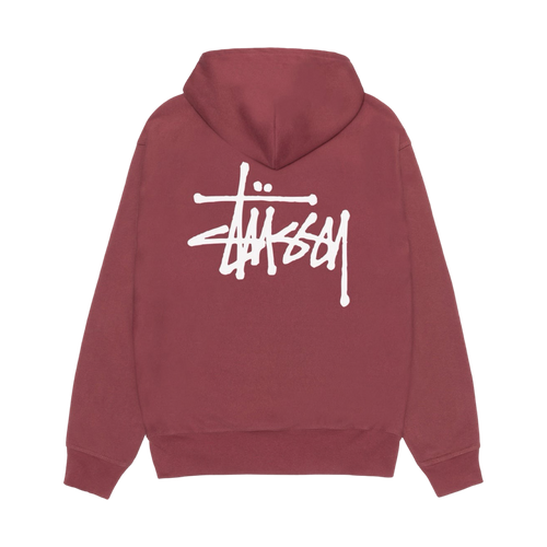 Stussy Basic Logo Hoodie Oxblood Red | Vintage Clothing Store Canada