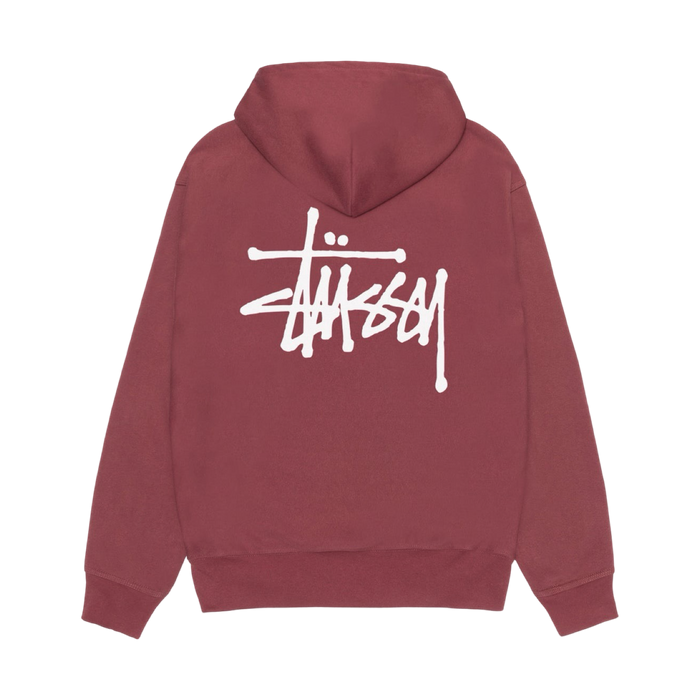 Stussy Basic Logo Hoodie Oxblood Red | Vitnage Clothing Store Canada