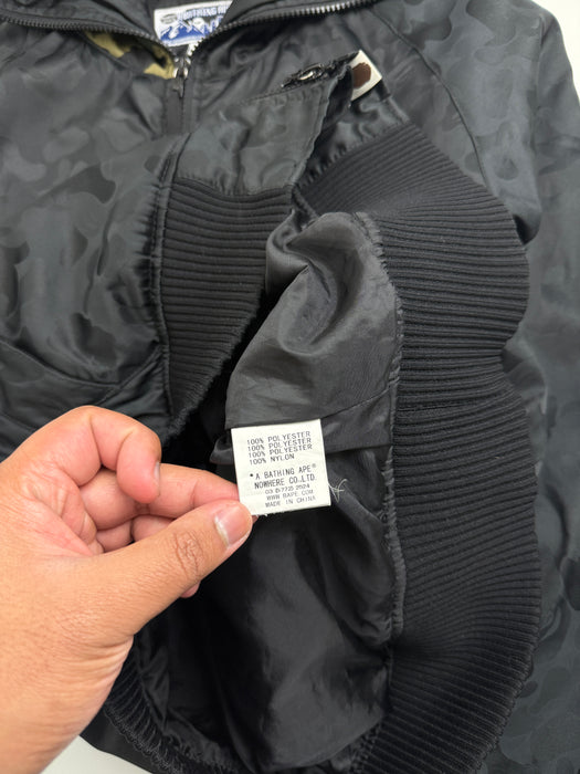 BAPE Shark Insulated Full Zip Jacket Mono Camo Black (USED) | Vitnage Clothing Store Canada