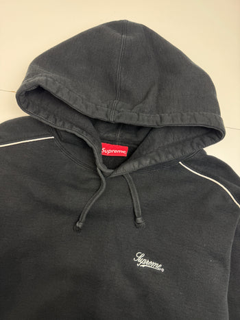 Supreme Piping Hoodie Black (USED)