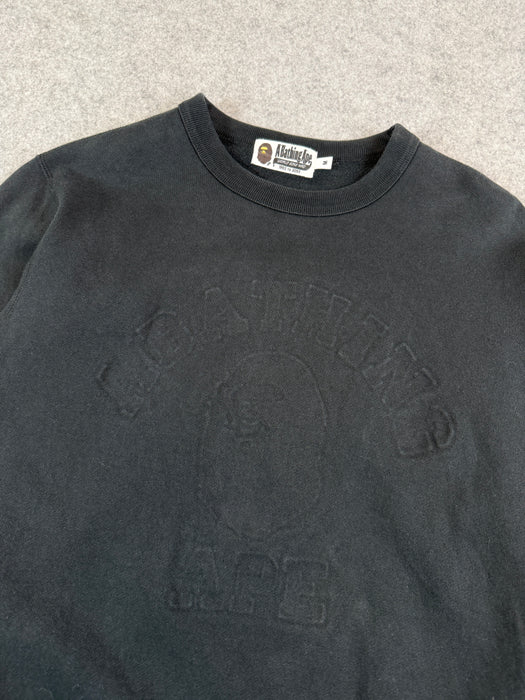 BAPE Blacked Out College Sweatshirt Black (USED) | Vitnage Clothing Store Canada